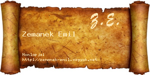Zemanek Emil névjegykártya