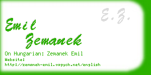 emil zemanek business card